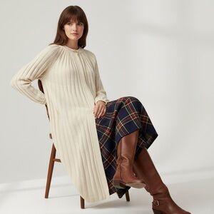 Vintage Lambswool by Dolores Long Line Cardigan Off White Size M